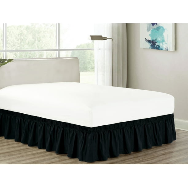 Details about  / Bed Skirt 16 Inches Drop Microfiber 100/% Polyester King and Queen Size Black
